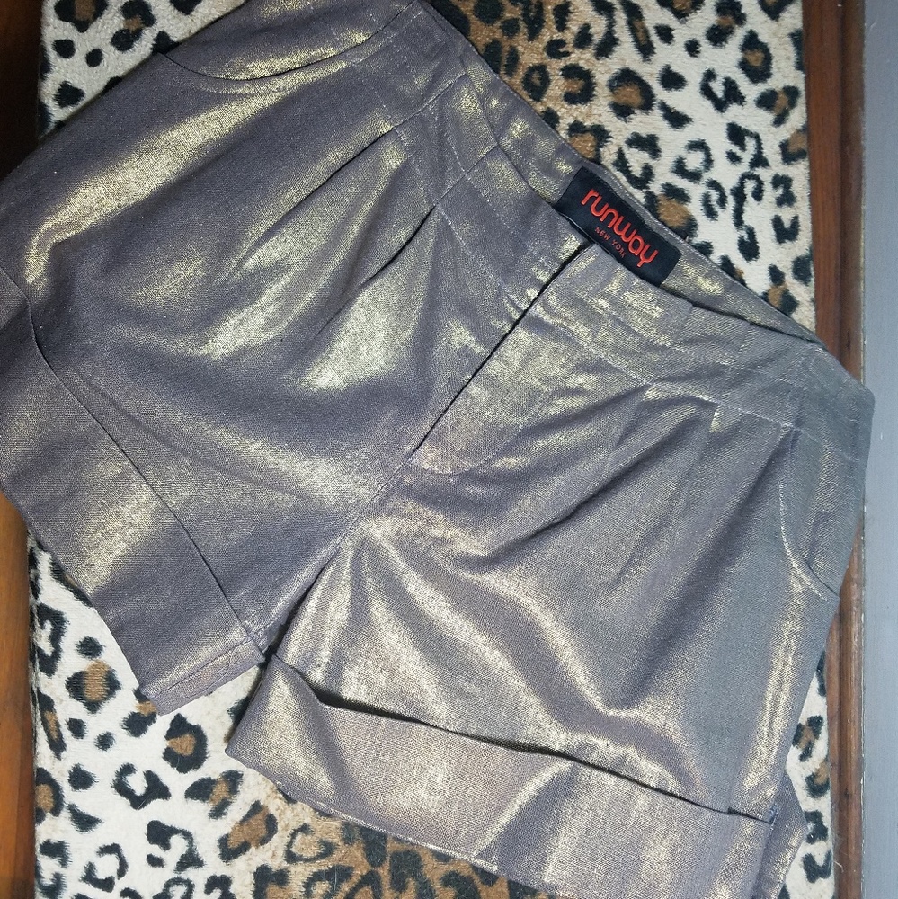 NWT Runway NY Metallic Shorts